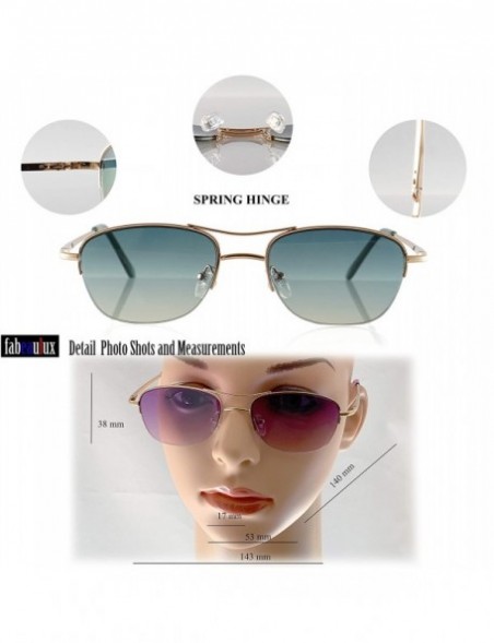 Round Retro Chic Trend Semi-Rim Petite Oval Spring Hinge Sunglasses A254 - Purple - C418O29S604 $11.26