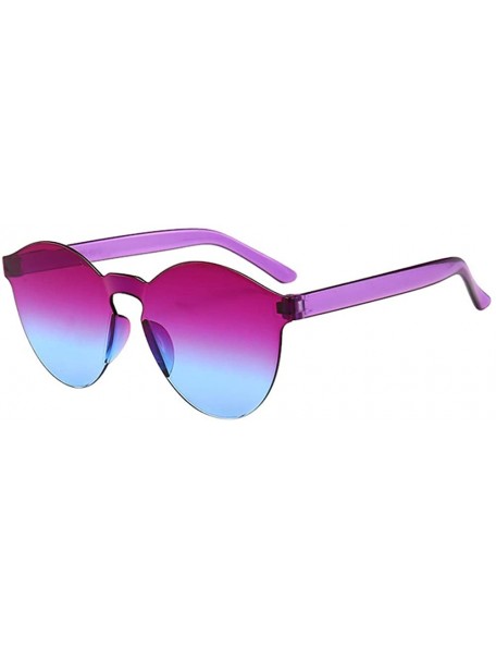 Oversized Retro Women Men Fashion Clear Sunglasses Outdoor Party Frameless Eyewear Glasses - Multicolor - CL1900XGZWX $8.97