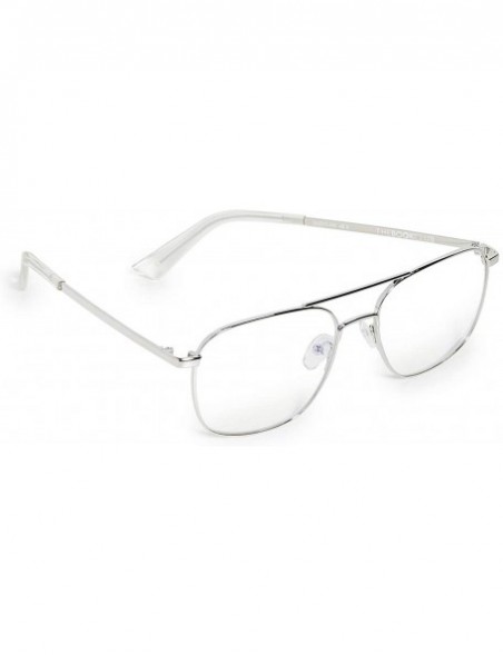 Square Men's Bored of The Flings Glasses - Silver/Cellophane - CK18ZY6GCNU $30.61