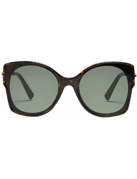 Cat Eye Women's Vintage Cat Eye Resin Full-Frame Ocean Piece Lens Sunglasses - Leopard - CV18W7MZ9ZM $17.96