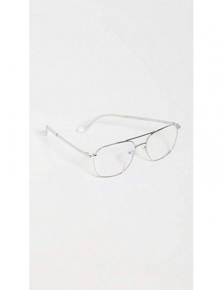 Square Men's Bored of The Flings Glasses - Silver/Cellophane - CK18ZY6GCNU $30.61