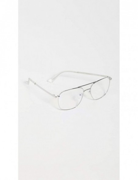 Square Men's Bored of The Flings Glasses - Silver/Cellophane - CK18ZY6GCNU $30.61