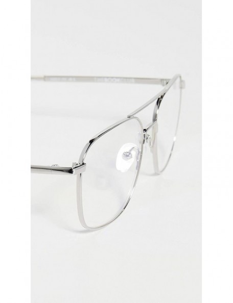 Square Men's Bored of The Flings Glasses - Silver/Cellophane - CK18ZY6GCNU $30.61