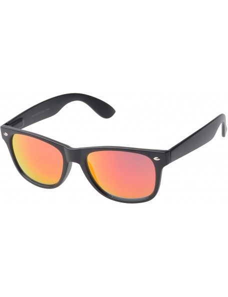 Round Retro Square Fashion Sunglasses in Black Frame Blue Lenses - Black - C211OJZAZZN $8.93