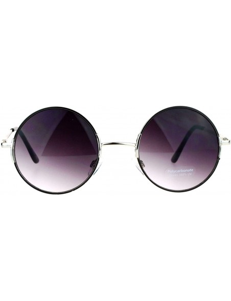 Round Metal Retro Round Circle Lens Hippie Sunglasses - Blue - CE12MF4OM1D $13.08