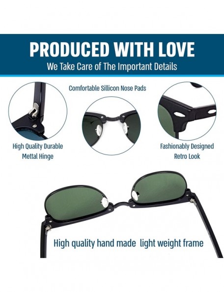 Oval Stylish 80th Retro Unisex Polarized Sunglasses UV400 Classic Vintage Chic - Black Mat-green - C618DT6TWRZ $8.12