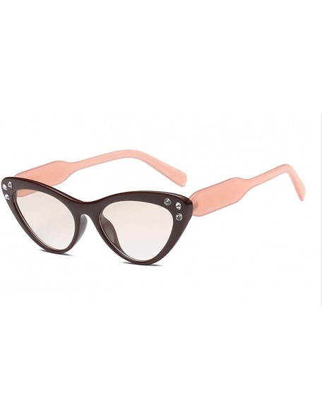 Cat Eye Fashion Unisex Plastic Frame Retro Cat Eye Sunglasses UV400 - Pink Black - CT18N0XY5R7 $11.55