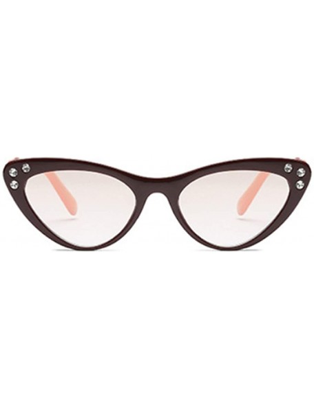 Cat Eye Fashion Unisex Plastic Frame Retro Cat Eye Sunglasses UV400 - Pink Black - CT18N0XY5R7 $11.55