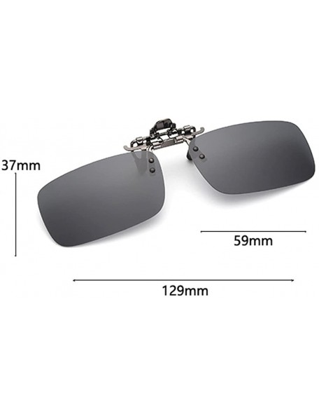 Rectangular uv400 Polarized Sunglasses Clip on Myopia Glasses Clip-on Night Vision Glasses - Silver Mirror - CI18E9Q2XUK $8.03