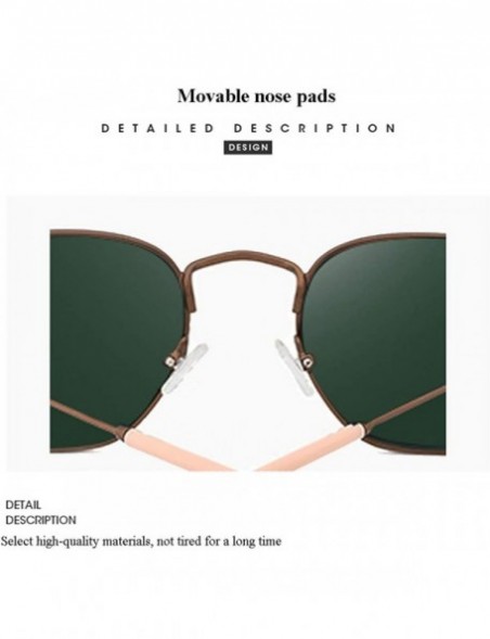 Round Polarized Small Sunglasses Round Retro Trendy Vintage Sun Glasses for Women Men - Bronze Frame/Dark Green Lens - CQ18SW...