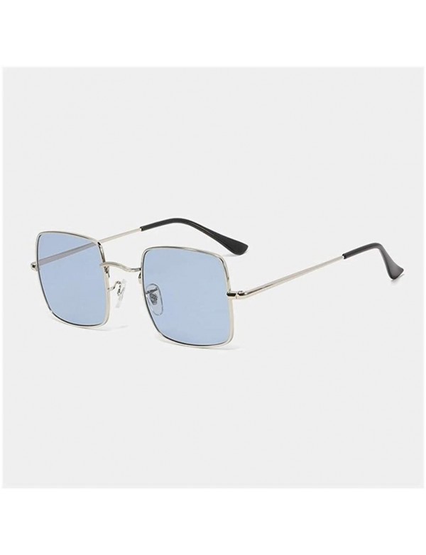 Square Gold Silk Side Oversized Square Sunglasses for Women and Men - C5 Silver Blue - CL1987AEO9O $15.05