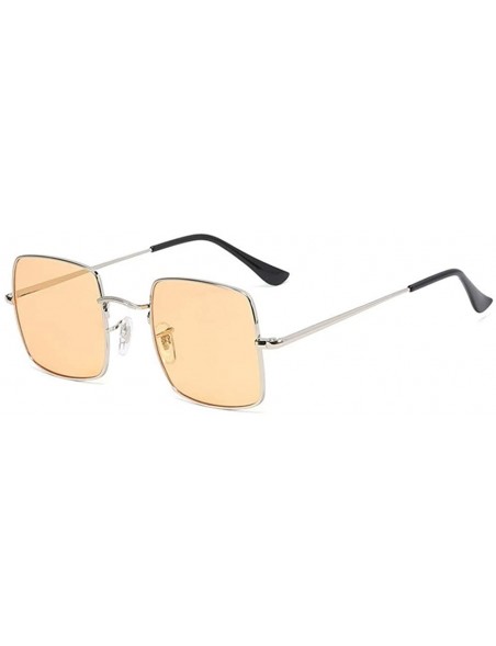 Square Gold Silk Side Oversized Square Sunglasses for Women and Men - C5 Silver Blue - CL1987AEO9O $15.05