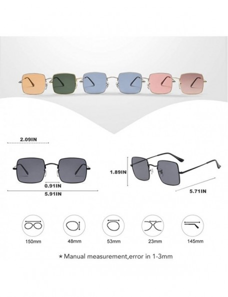 Square Gold Silk Side Oversized Square Sunglasses for Women and Men - C5 Silver Blue - CL1987AEO9O $15.05