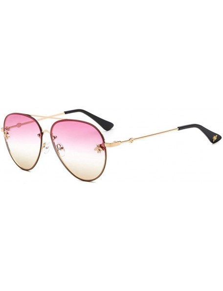 Square Eyewear Pilot Little Bee Sunglasses Men Women Metal Frame Vintage Glasses Fashion Shades - Purple - C918TTAZWR7 $14.66