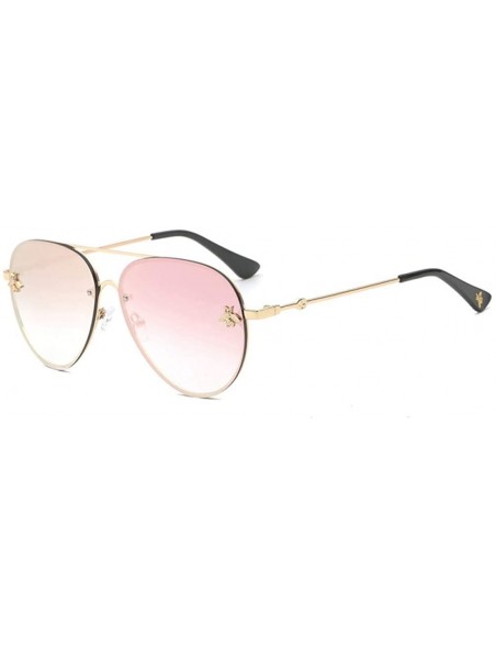 Square Eyewear Pilot Little Bee Sunglasses Men Women Metal Frame Vintage Glasses Fashion Shades - Purple - C918TTAZWR7 $14.66