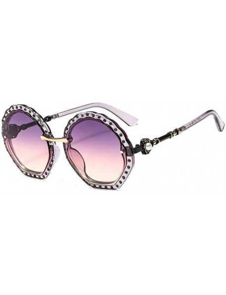Oversized Hot Oversized Rhinestone Round Sunglasses Sexy Women Luxury Crystal Sun Glasses Gradient lens UV400 - C518NIN9HGL $...