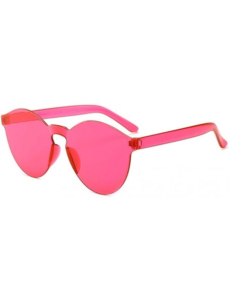 Oval New piece piece sunglasses - candy-colored ocean piece - male sunglasses - ladies fashion sunglasses-rose Red - CI1983DC...