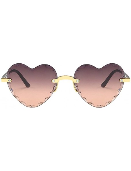 Shield Unisex Fashion Men Women Eyewear Casual Heart Shaped Frameless Sunglasses - A - CC190L45ZUC $7.55