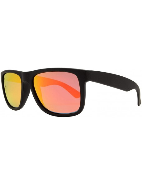 Wayfarer Clear Frame Polarized Square Sunglasses Women Men - UV Protection Color Mirror Lens- Retro Sports Beach - C418GC4U7I...