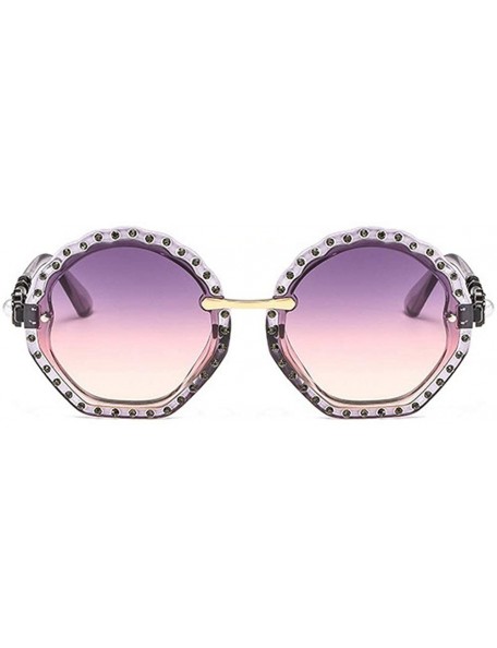 Oversized Hot Oversized Rhinestone Round Sunglasses Sexy Women Luxury Crystal Sun Glasses Gradient lens UV400 - C518NIN9HGL $...