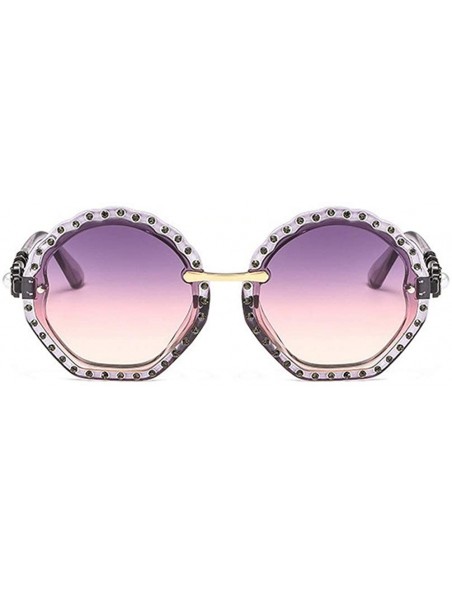 Oversized Hot Oversized Rhinestone Round Sunglasses Sexy Women Luxury Crystal Sun Glasses Gradient lens UV400 - C518NIN9HGL $...