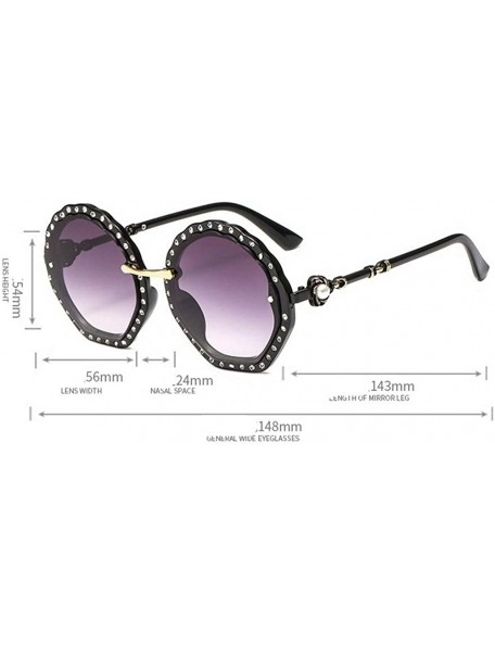 Oversized Hot Oversized Rhinestone Round Sunglasses Sexy Women Luxury Crystal Sun Glasses Gradient lens UV400 - C518NIN9HGL $...