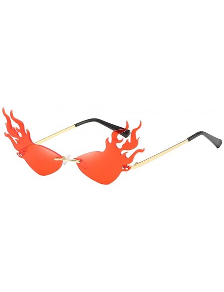 Rimless Fashion Cat Sunglasses Women Rimless Sun Glasses Eyewear Luxury Trending Party Sunglasses UV400 - Red - CJ18YSXA2R8 $...