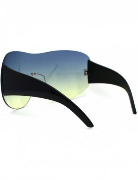 Shield Oceanic Lens X-Large Shield Runway Mask Style Sunglasses - Blue Yellow - CB1957235CW $12.99