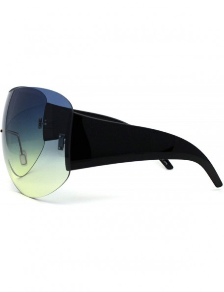 Shield Oceanic Lens X-Large Shield Runway Mask Style Sunglasses - Blue Yellow - CB1957235CW $12.99