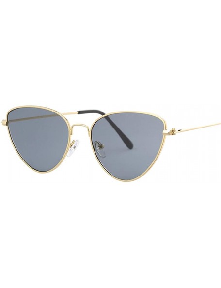 Cat Eye Cat Eye Sunglasses Women Fashion Lady Mirror Sun Glasses - Gold-gray - C418WZTX9KS $19.73