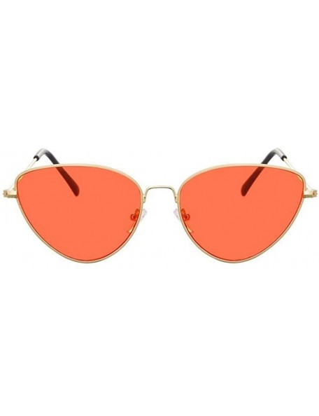 Cat Eye Cat Eye Sunglasses Women Fashion Lady Mirror Sun Glasses - Gold-gray - C418WZTX9KS $19.73