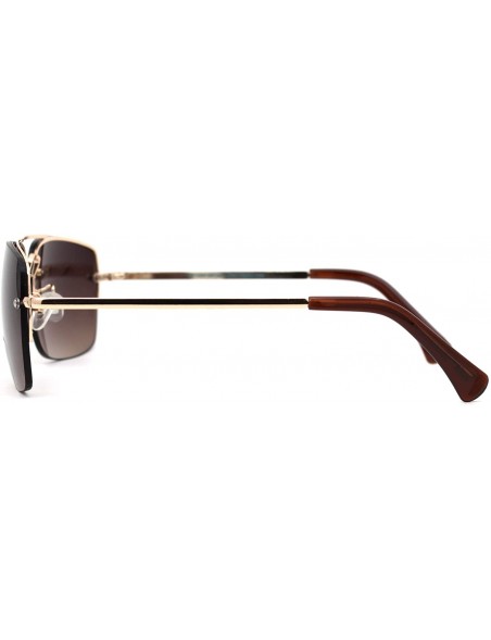 Rimless Mens Mod Rimless Gradient Lens Bi-focal Powered Reading Sunglasses - Gold Brown - C518X6YHN3W $13.61