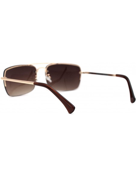 Rimless Mens Mod Rimless Gradient Lens Bi-focal Powered Reading Sunglasses - Gold Brown - C518X6YHN3W $13.61