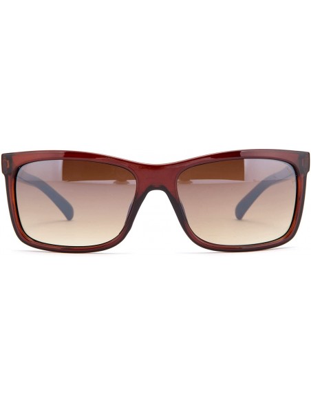 Square Men's Fashion Thin Temple Sunglasses - Brown - CL11KTD2YFJ $11.59