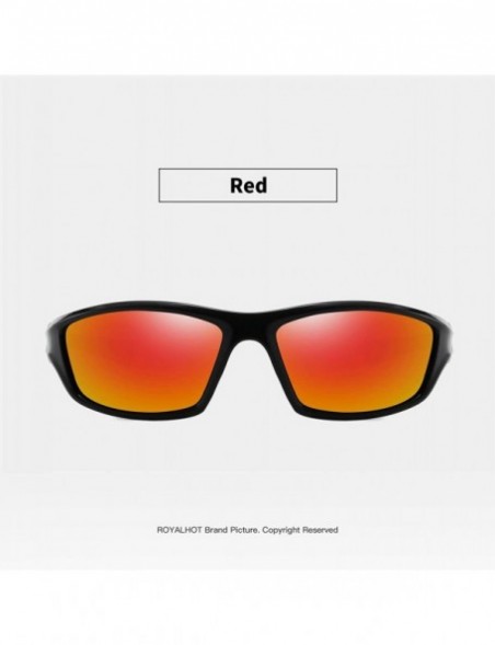 Sport Mens Sport Sunglasses Polarized Eyewear for Driving Fishing Golf Baseball UV400 Protection - Red - CN193HS4ZYR $17.04