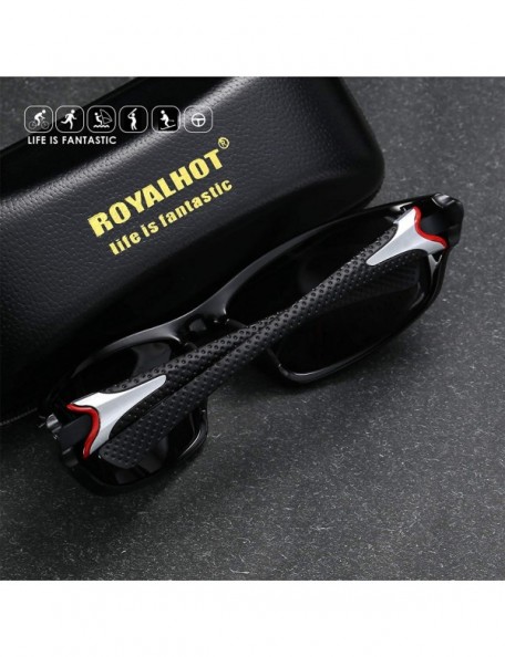 Sport Mens Sport Sunglasses Polarized Eyewear for Driving Fishing Golf Baseball UV400 Protection - Red - CN193HS4ZYR $17.04