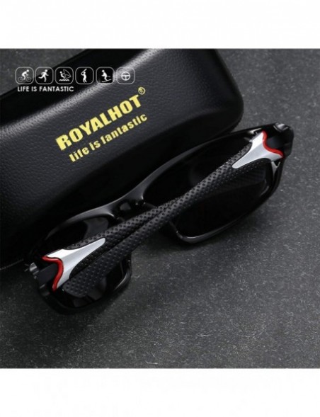 Sport Mens Sport Sunglasses Polarized Eyewear for Driving Fishing Golf Baseball UV400 Protection - Red - CN193HS4ZYR $17.04