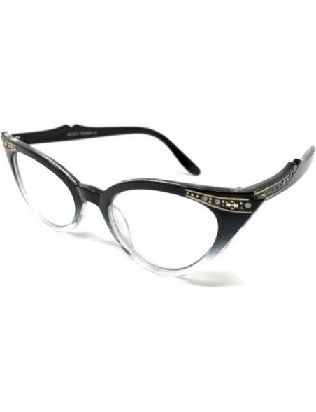 Oversized Cateye or High Pointed Eyeglasses or Sunglasses - Black Fade Frame Clear - CO11T045U2R $8.56