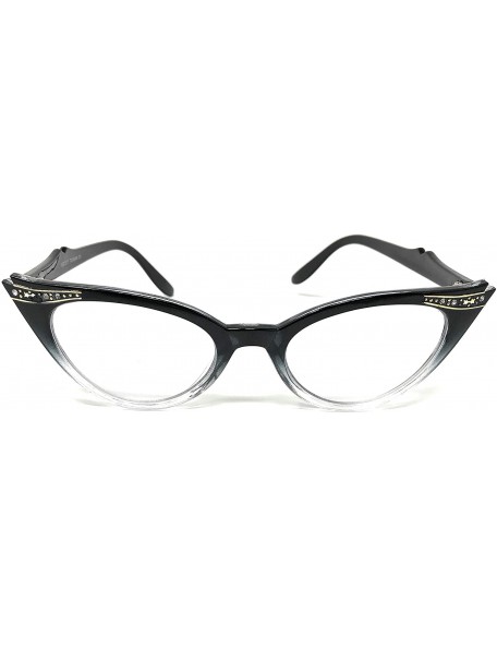 Oversized Cateye or High Pointed Eyeglasses or Sunglasses - Black Fade Frame Clear - CO11T045U2R $8.56