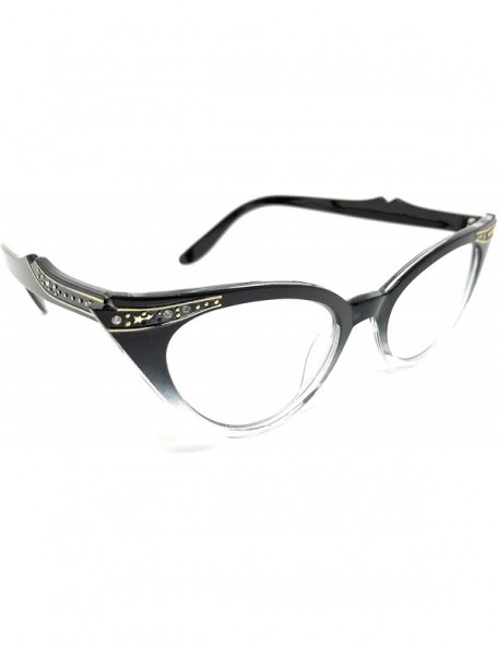 Oversized Cateye or High Pointed Eyeglasses or Sunglasses - Black Fade Frame Clear - CO11T045U2R $8.56