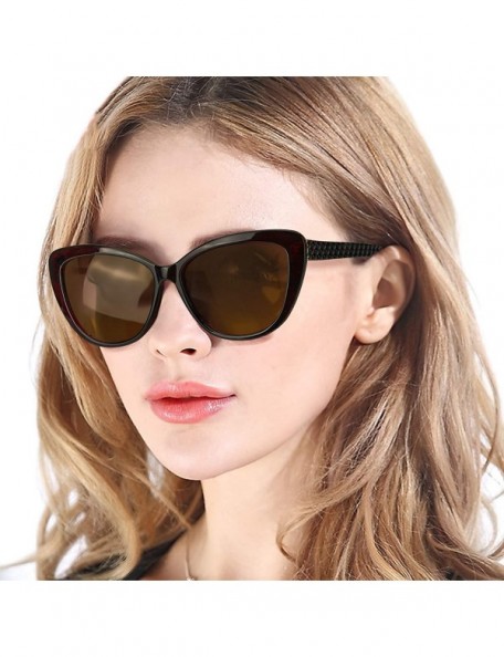 Oversized Cat Eye Sunglasses For Women - Fashion Polarized Sunglasses with UV Protection for Driving/Shopping/Sunbathing - CF...