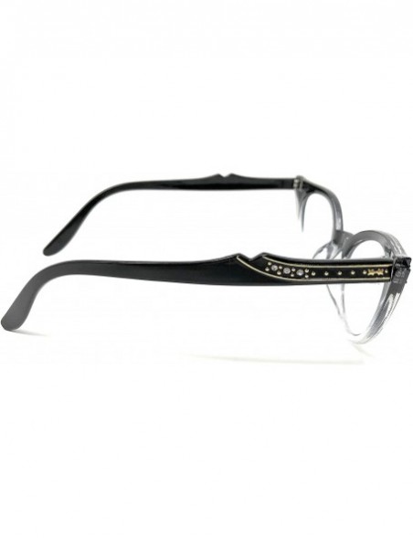 Oversized Cateye or High Pointed Eyeglasses or Sunglasses - Black Fade Frame Clear - CO11T045U2R $8.56