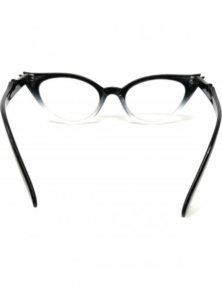 Oversized Cateye or High Pointed Eyeglasses or Sunglasses - Black Fade Frame Clear - CO11T045U2R $8.56
