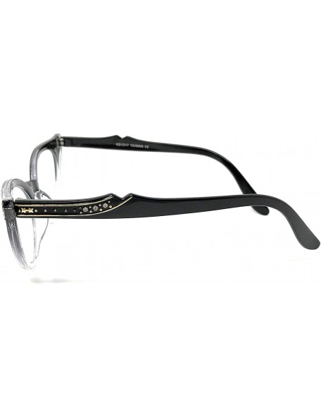 Oversized Cateye or High Pointed Eyeglasses or Sunglasses - Black Fade Frame Clear - CO11T045U2R $8.56