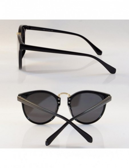 Wayfarer Horn Rimmed Gradient Mirror Lens Cat-Eye Round Couple Sunglasses A197 - Black/ Mirror - C718EL4A0W0 $10.06