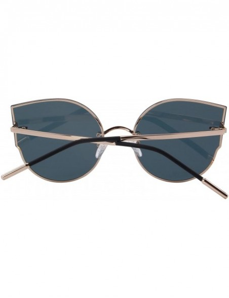 Rimless Women Classic Cat Eye Sunglasses Rimless Metal Frame Sun Glasses S8099 - Gold&pink - C1186CU8YG8 $10.99
