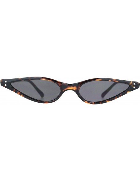 Cat Eye Womens Vintage Gothic Tear Drop Cat Eye Narrow Retro Plastic Sunglasses - Brown Tortoise Black - C318OE66AT7 $11.12