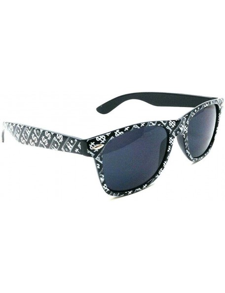 Square Square Classic Cash Money Dollar Sign Retro Sunglasses - Black & White Frame - CG18W2X4IRW $10.20