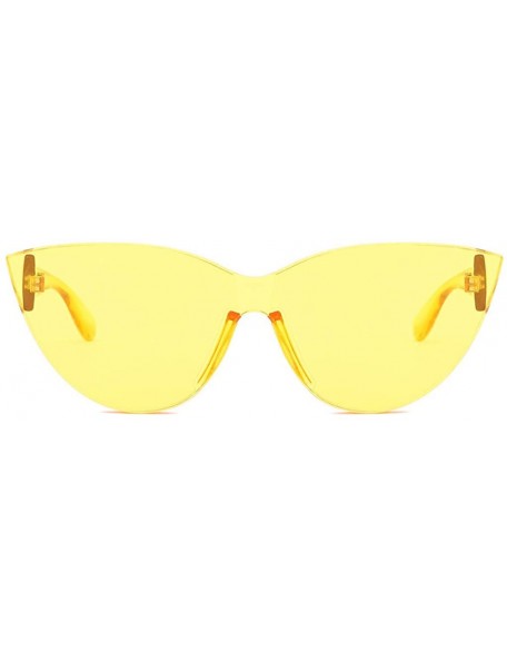 Oversized Colorful Transparent Cat Eye Sunglasses For Women Candy Colored Glasses Outdoor Eyewear Stylish Eyeglasses - CB18RU...