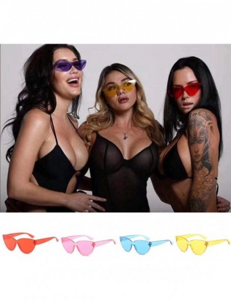 Oversized Colorful Transparent Cat Eye Sunglasses For Women Candy Colored Glasses Outdoor Eyewear Stylish Eyeglasses - CB18RU...